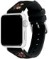 Фото #2 товара Women's Black Floral Print Silicone Strap for Apple Watch 38mm, 40mm, 41mm