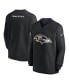 Фото #1 товара Men's Black Baltimore Ravens Sideline V-Neck Pullover Windbreaker