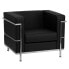Фото #3 товара Hercules Regal Series Contemporary Black Leather Chair With Encasing Frame