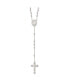 ფოტო #1 პროდუქტის Sterling Silver Polished Rosary Pendant Necklace 18"