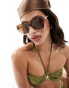 Фото #1 товара Jeepers Peepers two tone oversized sunglasses in brown