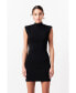 ფოტო #3 პროდუქტის Women's Shoulder Pad Knitdown Mini Dress