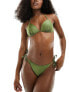 New Look basic moulded triangle bikini top in khaki