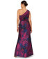 Фото #2 товара Women's Jacquard Printed Asymmetric One-Shoulder Gown