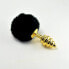 Фото #1 товара Metal Spiral Butt Plug with Black Pompon