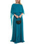 Фото #1 товара Teri Jon By Rickie Freeman Capelet Gown Women's Blue 2