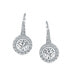 Фото #2 товара Classic Bridal Art Deco Style CZ Halo Circle Circlet Rosette Solitaire Drop Earrings AAA Cubic Zirconia for Women .925 Sterling Silver