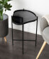 19" x 19" x 21" Metal Abstract Wavy X-Shaped Base Accent Table