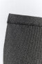 Knit midi pencil skirt with metallic thread