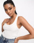 Фото #1 товара ASOS DESIGN rib vest with strappy back in white