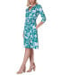 Фото #3 товара Women's Floral-Print 3/4-Sleeve Wrap Dress