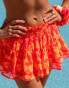 Фото #2 товара South Beach x Misha Grimes blurred floral print frill mini beach skirt in pink