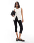 ASOS DESIGN knitted asymmetric waistcoat in colourblock in mono