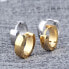 Gold-plated steel earrings rings