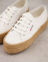 Superga 2790 Cotrope – Flache Leinensneaker in Weiß mit Espadrille-Sohlen