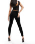 AllSaints Cora high rise velvet leggings in black Черный, 32 - фото #1