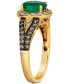 ფოტო #3 პროდუქტის Emerald (7/8 ct. t.w.) & Diamond (1/2 ct. t.w.) Halo Ring in 14k Gold