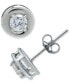 ფოტო #3 პროდუქტის Cubic Zirconia Framed Stud Earrings, Created for Macy's