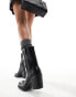 Public Desire Loki sqaure toe heeled ankle boots in black