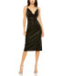 Фото #6 товара Women's Metallic V Neck Midi Dress