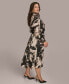 ფოტო #4 პროდუქტის Plus Size Belted Long-Sleeve Dress