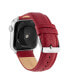 Фото #2 товара Ремешок для часов WITHit Красный Натуральная Кожа с Серебристыми Штырьками из Нержавеющей Стали для Apple Watch 42мм, 44мм, 45мм, Ultra 49мм
