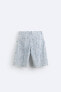 Denim jacquard bermuda shorts