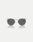 Фото #3 товара Ray-Ban round metal rose gold round sunglasses in gold with blue lens in rose gold