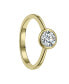 RA 14k Gold Plated with Cubic ZIrconia Modern Bezel Promise Engagement Ring