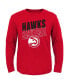 ფოტო #1 პროდუქტის Little Boys and Girls Red Atlanta Hawks Showtime Long Sleeve T-shirt