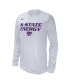 Фото #2 товара Men's and Women's White Kansas State Wildcats 2024 On-Court Bench Long Sleeve T-shirt