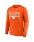 Men's Orange Clemson Tigers Big and Tall Two-Hit Graphic Long Sleeve T-shirt