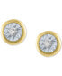 ფოტო #3 პროდუქტის Diamond Accent Stud Earrings in 14k Gold-Plated Sterling Silver