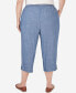 Фото #2 товара Plus Size Bayou Chambray Capri Pants with Pockets