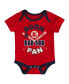 ფოტო #4 პროდუქტის Unisex Infant Navy and Red and Cream Boston Red Sox Future 1 3-Pack Bodysuit Set