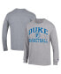 Фото #1 товара Men's Heather Gray Duke Blue Devils Basketball Icon Long Sleeve T-shirt