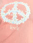 Levi's Plus t-shirt in orange with peace print logo