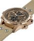 Men's Swiss Automatic Chronograph Khaki Aviation X-Wind Beige Textile Strap Watch 45mm
