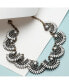 Women's Silver Embellished Fan Collar Necklace