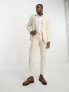Фото #5 товара ASOS DESIGN wedding skinny suit jacket in linen mix in gingham in camel