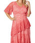 Фото #2 товара Women's Plus Size Lace Affair Tiered Cocktail Dress