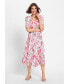 ფოტო #10 პროდუქტის Women's Short Sleeve Allover Floral Print Midi Dress