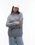 Topshop – Flauschiger Oversize-Strickpullover in Grau