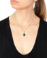 ფოტო #2 პროდუქტის EFFY® Emerald (1-1/2 ct. t.w) & Diamond (1/3 ct. t.w.) Oval Halo 18" Pendant Necklace in 14k Gold