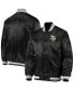 ფოტო #1 პროდუქტის Men's Black Minnesota Vikings Locker Room Satin Varsity Full-Snap Jacket