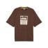 Фото #1 товара Puma Pl Statement Graphic Crew Neck Short Sleeve T-Shirt Mens Brown Casual Tops