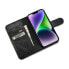 2w1 etui skórzany pokrowiec z klapką iPhone 14 Anti-RFID Oil Wax Wallet Case czarny