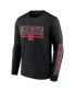 Фото #3 товара Men's Black Nebraska Huskers Modern Two-Hit Long Sleeve T-shirt