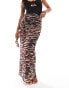 Фото #1 товара Pull&Bear zebra print wrap round beach maxi skirt