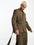 ASOS DESIGN slim suit jacket in tonal stripe with belt detail